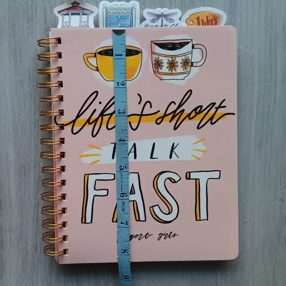 New Gilmore Girls 25th Anniversary Spiral Notebook Life's Short Talk Fast Pink